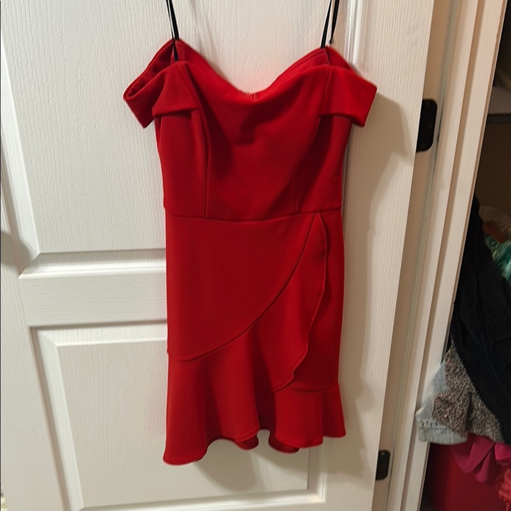 Elegant Red off shoulder Dress
